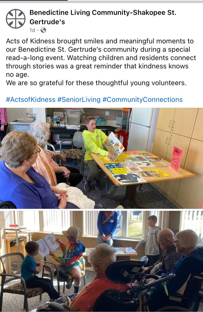 Senior Book Reading - Benedictine Living Community